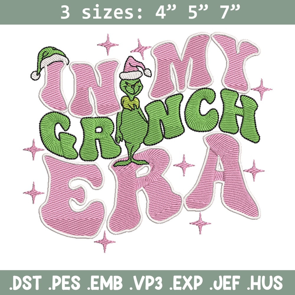 Grinch era embroidery design, Grinch embroidery, Chrismas design, Embroidery shirt, Embroidery file, Digital download..jpg