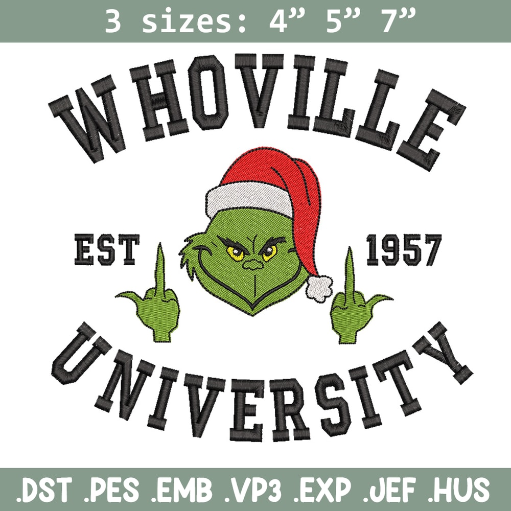 Grinch est1957 embroidery design, Grinch embroidery, Chrismas design, Embroidery file,Embroidery shirt, Digital download.jpg