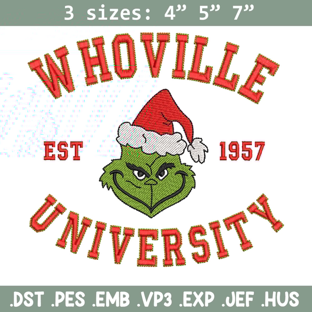Grinch est1957 embroidery design, Grinch embroidery, Chrismas design, Embroidery shirt, Embroidery file,Digital download.jpg