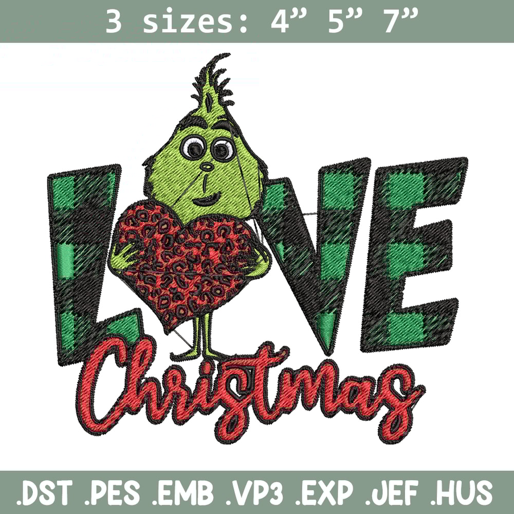 Grinch Love Christmas Embroidery design, Grinch christmas Embroidery, Grinch design, Embroidery file, Instant download..jpg
