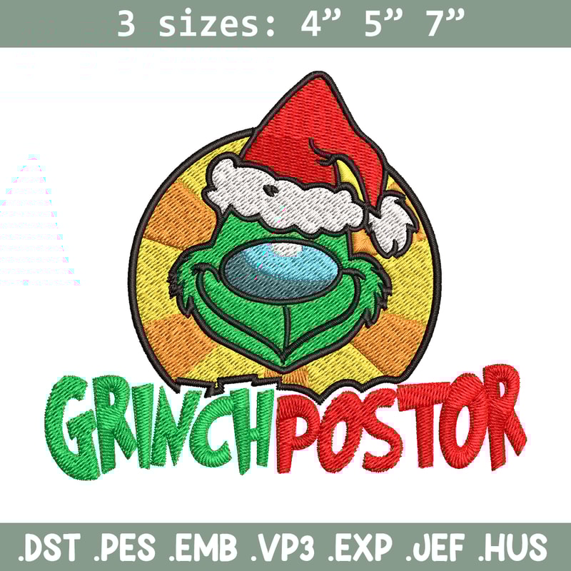 Grinch postor Christmas Embroidery design, Grinch christmas Embroidery, Grinch design, Embroidery file, Instant download.jpg