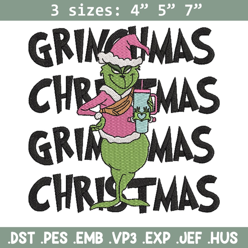 Grinchmas embroidery design, Grinch embroidery, Chrismas design, Embroidery shirt, Embroidery file, Digital download..jpg