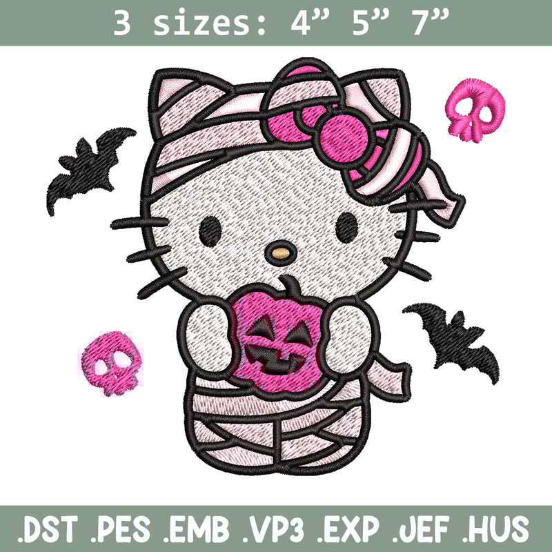 Hello Kitty Mummy Embroidery design, Hello Kitty Embroidery, Embroidery File, cartoon design, Digital download..jpg