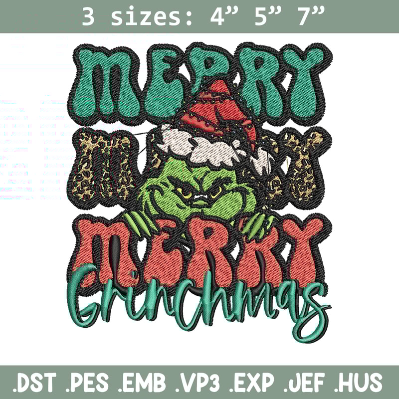 Merry Christmas Grinch Embroidery design, Grinch christmas Embroidery, Embroidery File, logo design, Instant download..jpg