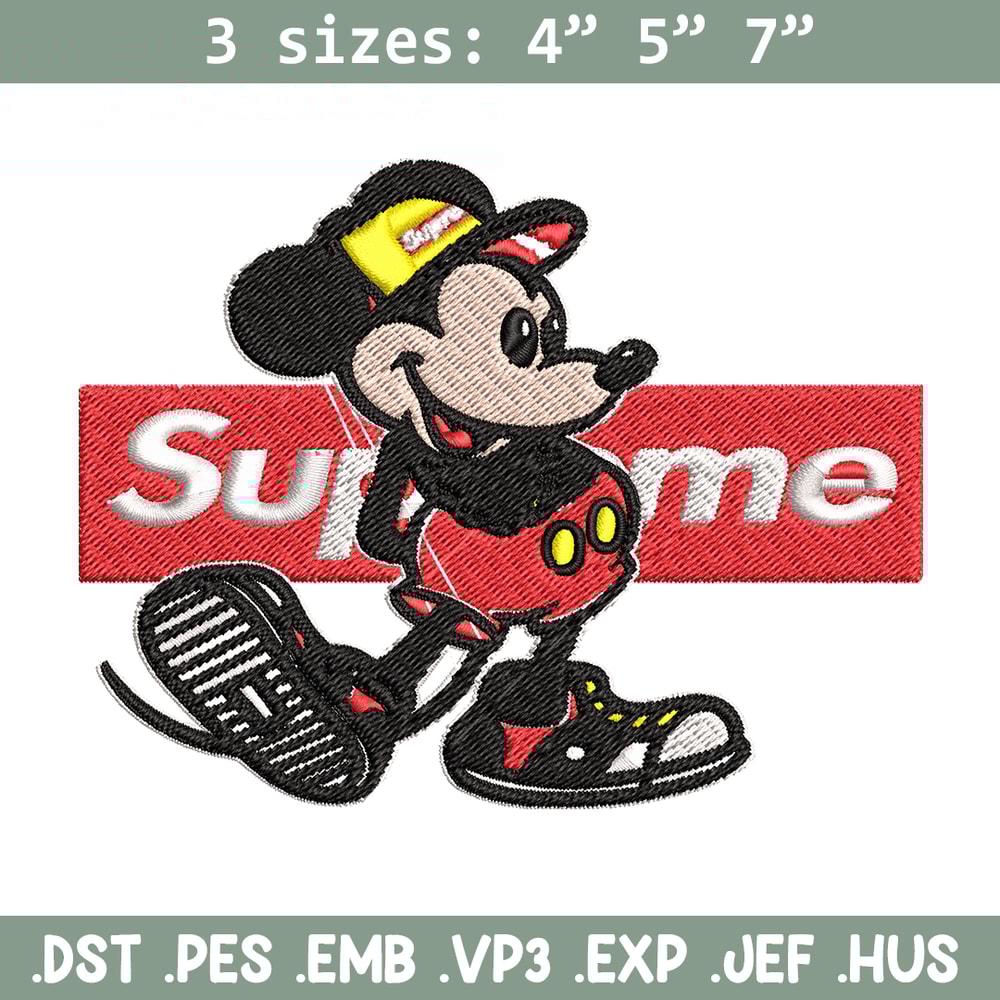 Mickey Mouse Supreme Embroidery design, Disney Embroidery, Disney design, Embroidery File, logo shirt, Digital download..jpg