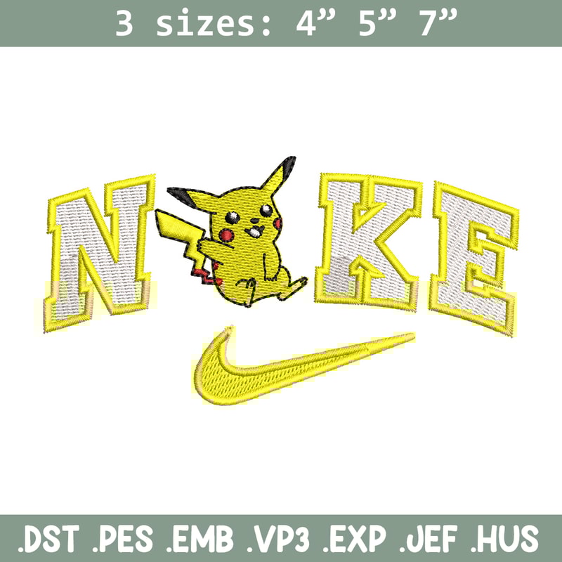 Nike pikachu embroidery design, Pokemon embroidery, Nike design, Embroidery shirt, Embroidery file, Digital download.jpg