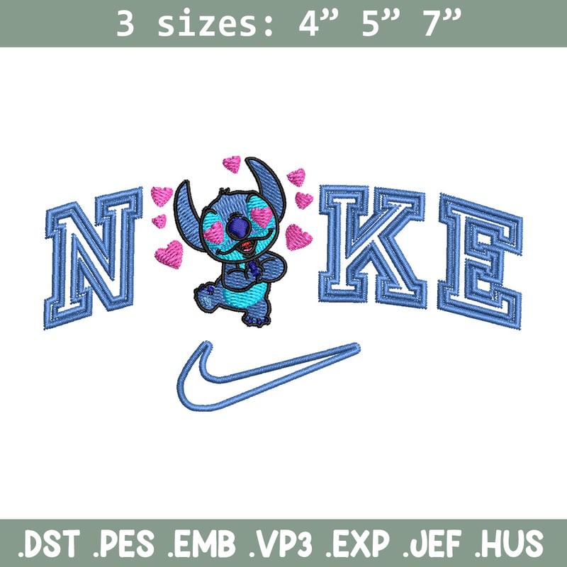 Nike stitch heart embroidery design, Stitch embroidery, Nike design, Embroidery file,Embroidery shirt, Digital download.jpg
