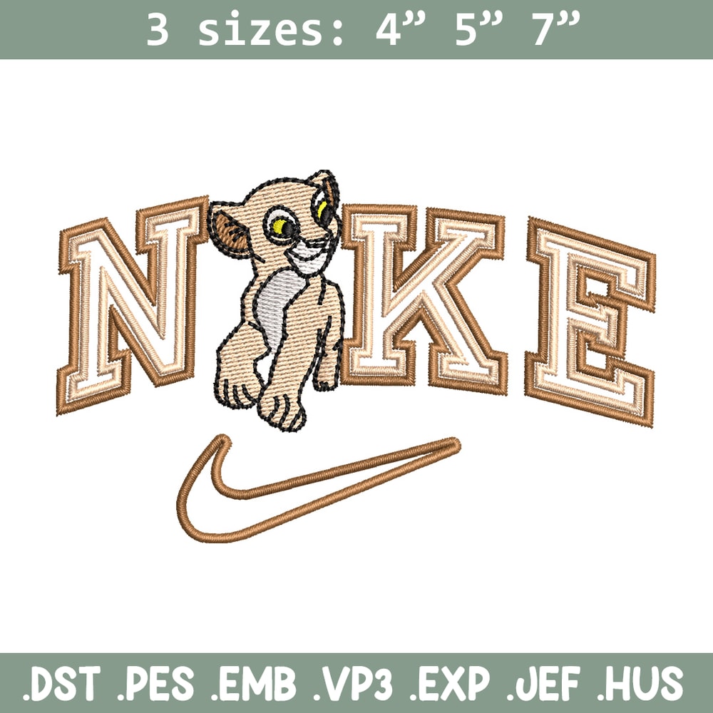 Nike tiger embroidery design, Lion king embroidery, Nike design,Embroidery file,Embroidery shirt,Digital download.jpg