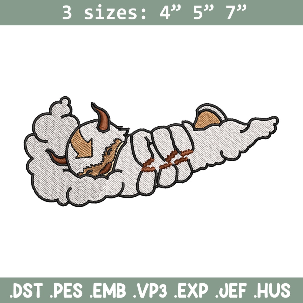 Nike x Appa embroidery design, Avatar cartoon embroidery, Nike design, cartoon design, cartoon shirt, Digital download.jpg