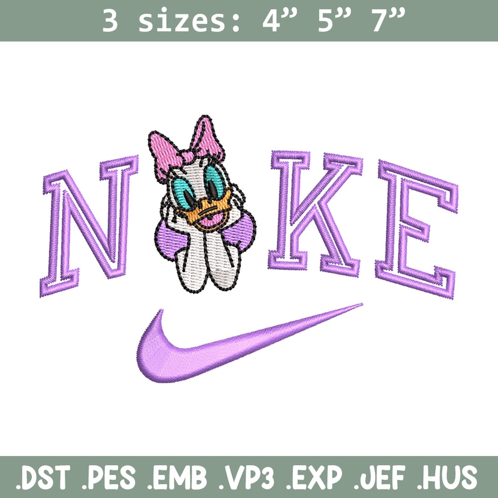 Nike x daisy duck embroidery design, Daisy embroidery, Nike design, Embroidery shirt, Embroidery file, Digital download.jpg