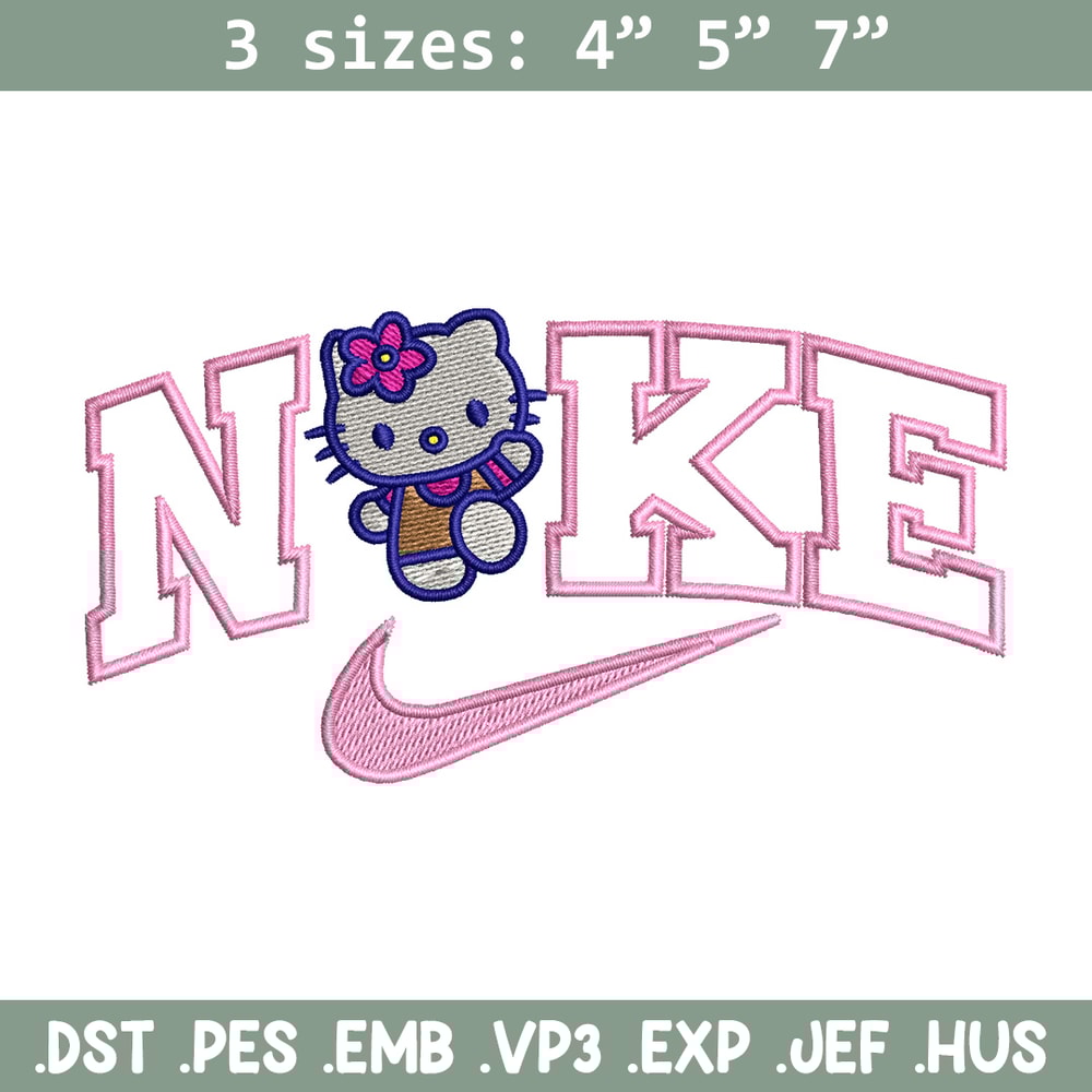 Nike x kitty embroidery design, Hello kitty embroidery, Nike design, Embroidery shirt, Embroidery file, Digital download.jpg