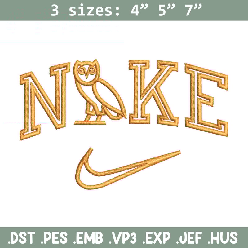 Nike x owl embroidery design, Owl embroidery, Nike design, Embroidery file, Embroidery shirt, Digital download.jpg