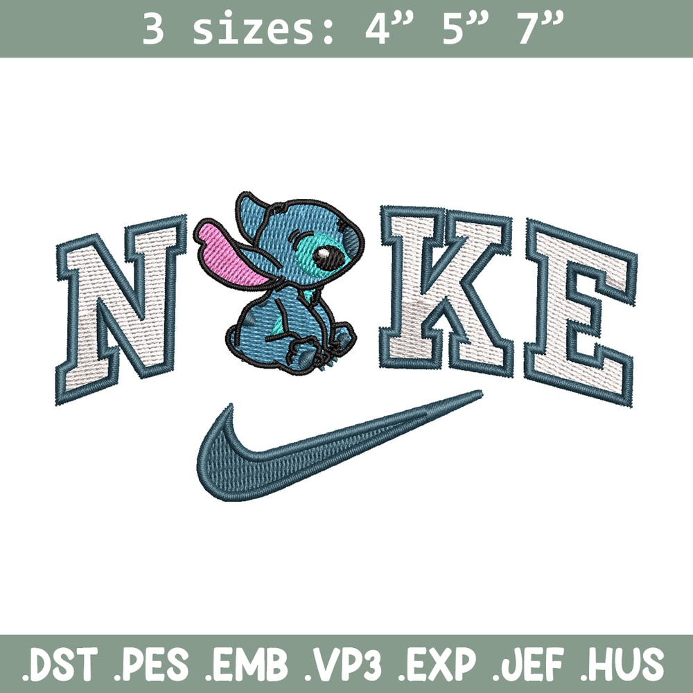 Nike x stitch cute embroidery design, Stitch embroidery,Nike design, Embroidery shirt, Embroidery file, Digital download.jpg