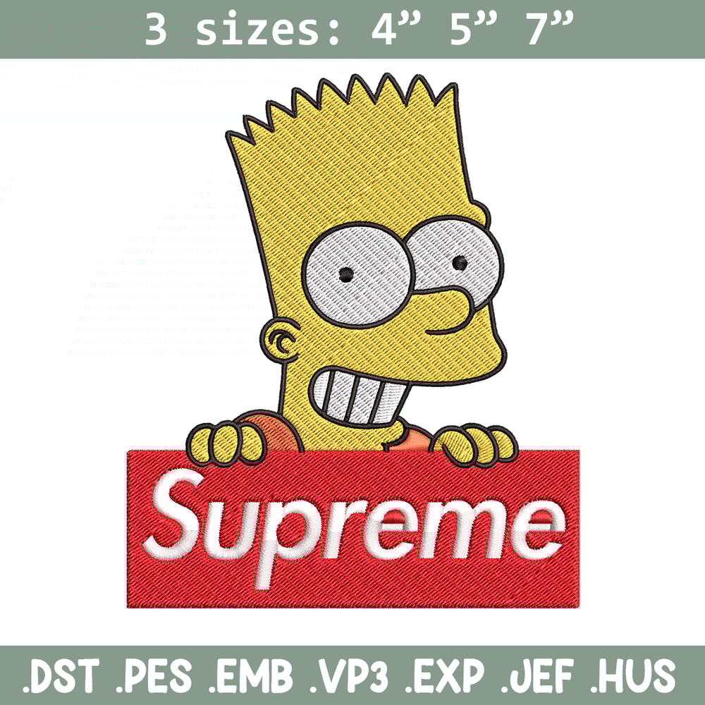 Simpson Supreme Embroidery design, Simpson Embroidery, cartoon design, Embroidery File, logo shirt, Instant download..jpg
