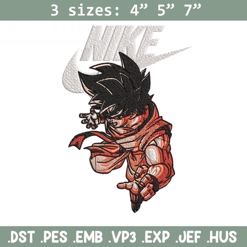 Son Goku Nike Embroidery design, Dragon ball Embroidery, Nike design, anime shirt, Embroidery file, Instant download.jpg