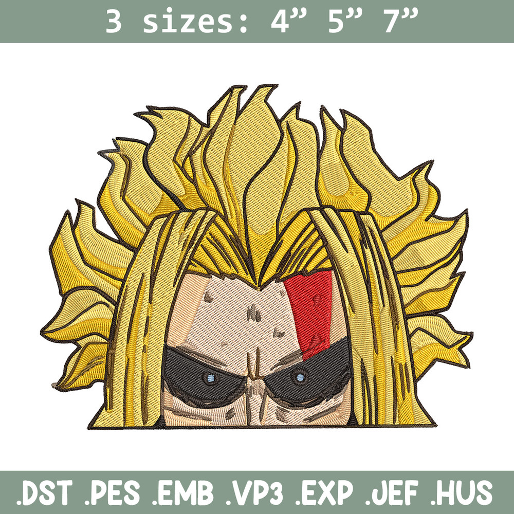 All Might Peeker Embroidery Design, Mha Embroidery, Embroidery File, Anime Embroidery, Anime shirt, Digital download.jpg