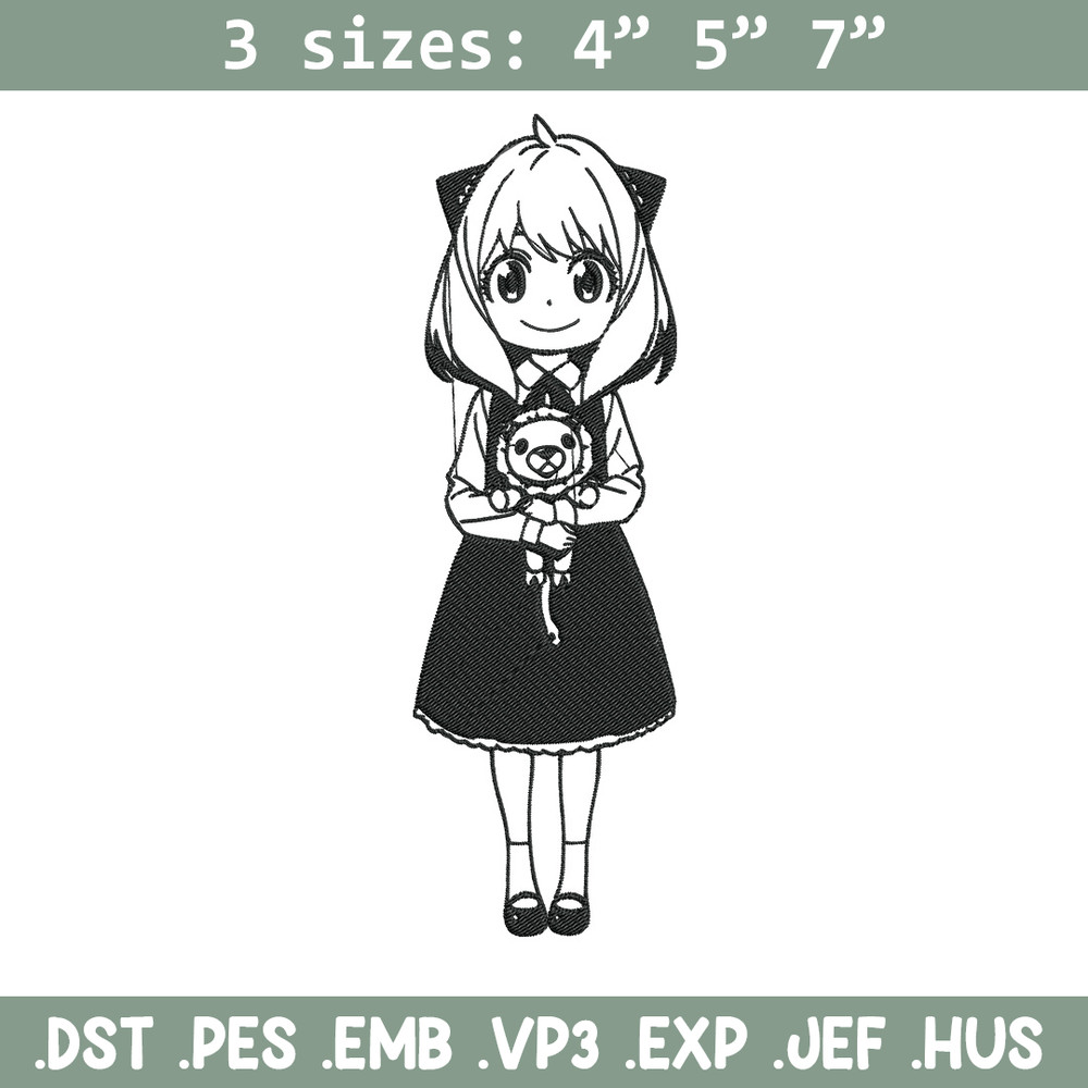 Anya Forger Embroidery Design, Spy x family Embroidery, Embroidery File, Anime Embroidery, Anime shirt,Digital download.jpg