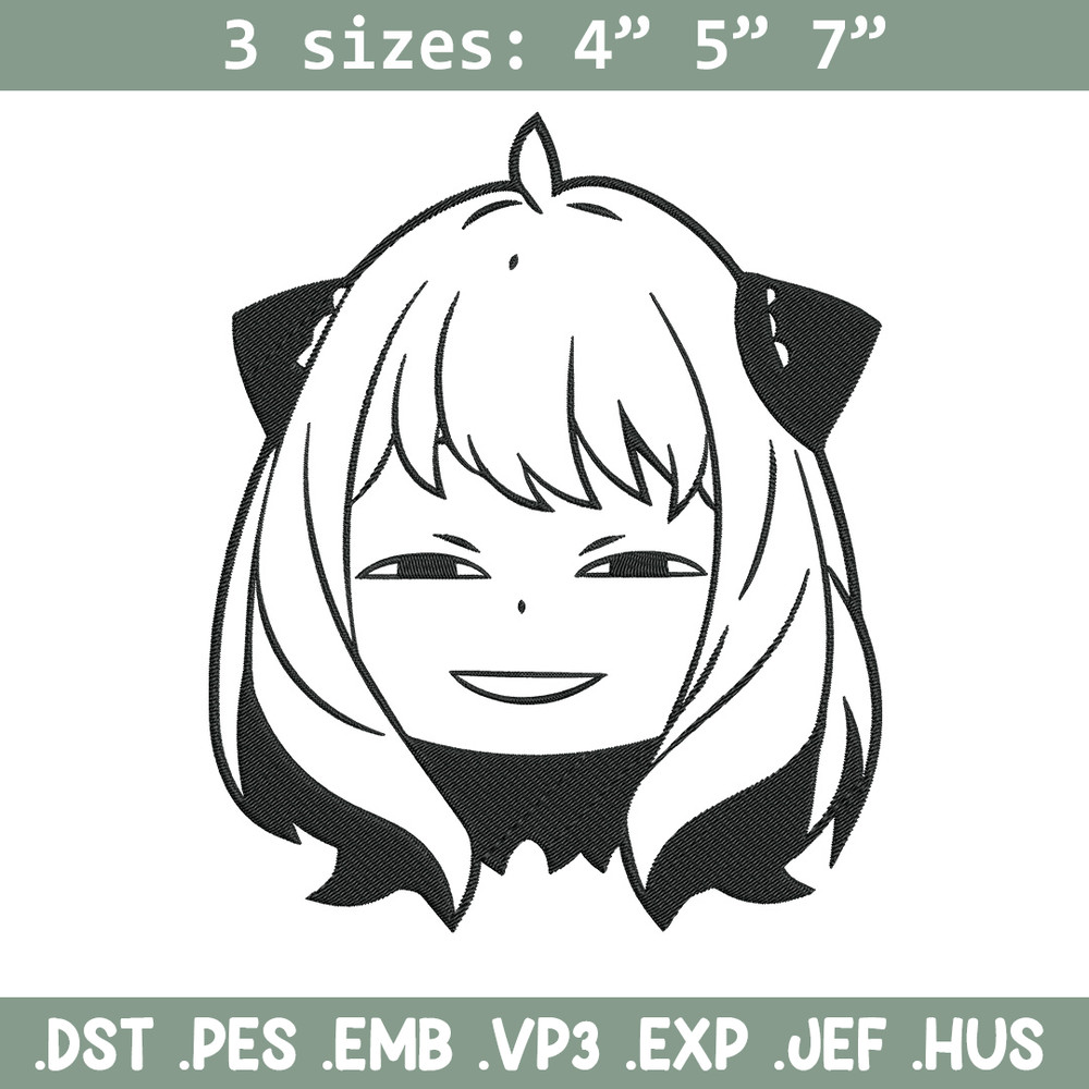 Anya meme Embroidery Design, Spy x family Embroidery, Embroidery File, Anime Embroidery, Anime shirt, Digital download.jpg