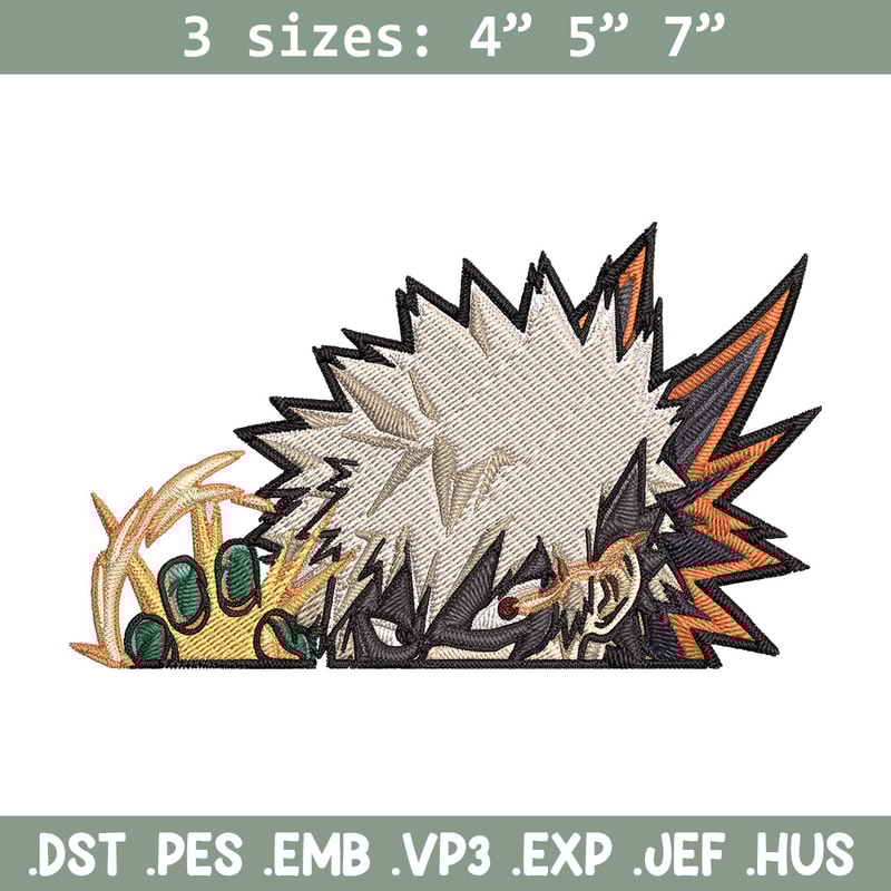 Bakugo Peeker Embroidery Design, Mha Embroidery, Embroidery File, Anime Embroidery, Anime shirt, Digital download..jpg