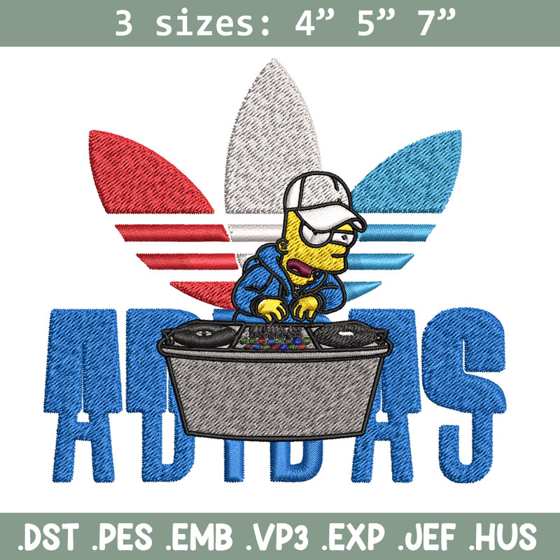 Bart dj adidas Embroidery Design, Adidas Embroidery, Brand Embroidery, Embroidery File, Logo shirt, Digital download.jpg