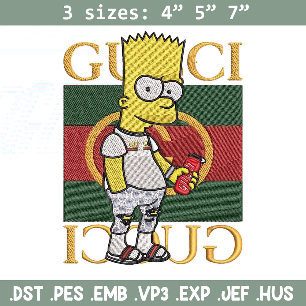Bart gucci Embroidery Design, Gucci Embroidery, Embroidery File, Logo shirt, Sport Embroidery, Digital download.jpg