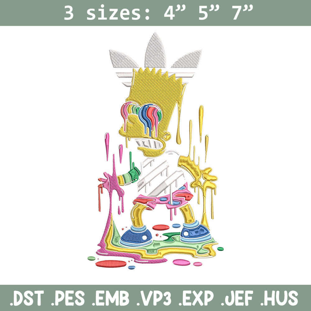 Bart simpson Embroidery Design, Simpson Embroidery, Embroidery File, Adidas Embroidery, Anime shirt, Digital download..jpg