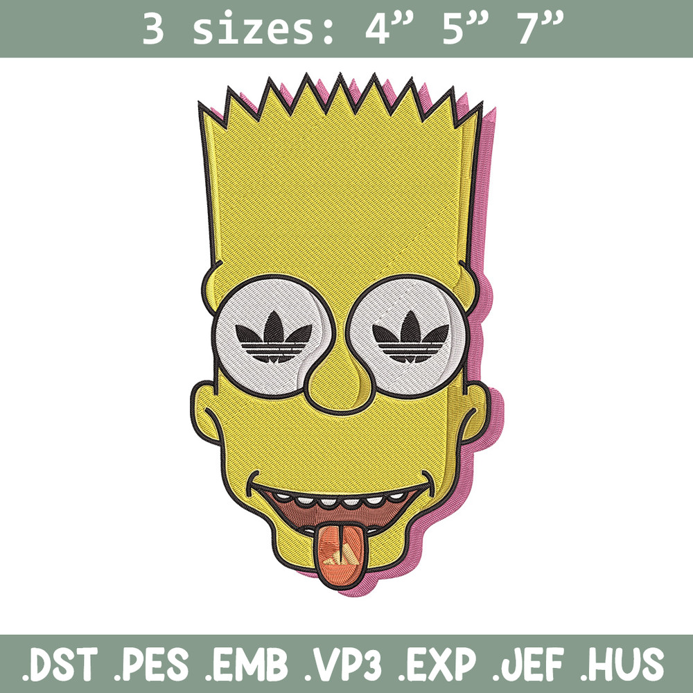 Bart x adidas Embroidery Design, Simpson Embroidery, Embroidery File, Adidas Embroidery, Anime shirt, Digital download.jpg