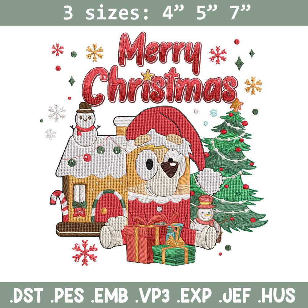 Bingo merry chrismas Embroidery Design,Bluey Embroidery, Embroidery File, Chrismas Embroidery, Digital download.jpg
