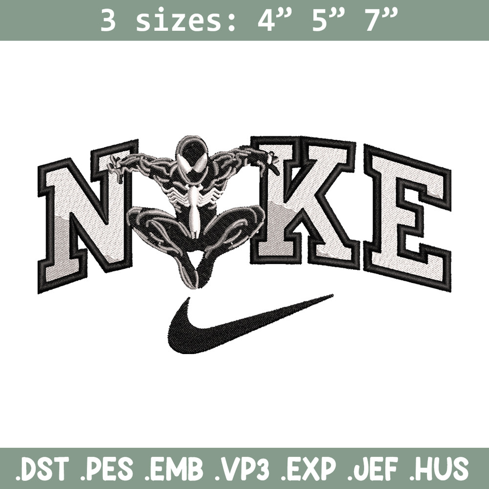 Black Spiderman Nike embroidery design, Black Spiderman embroidery, Nike design, movie design, Digital download.jpg
