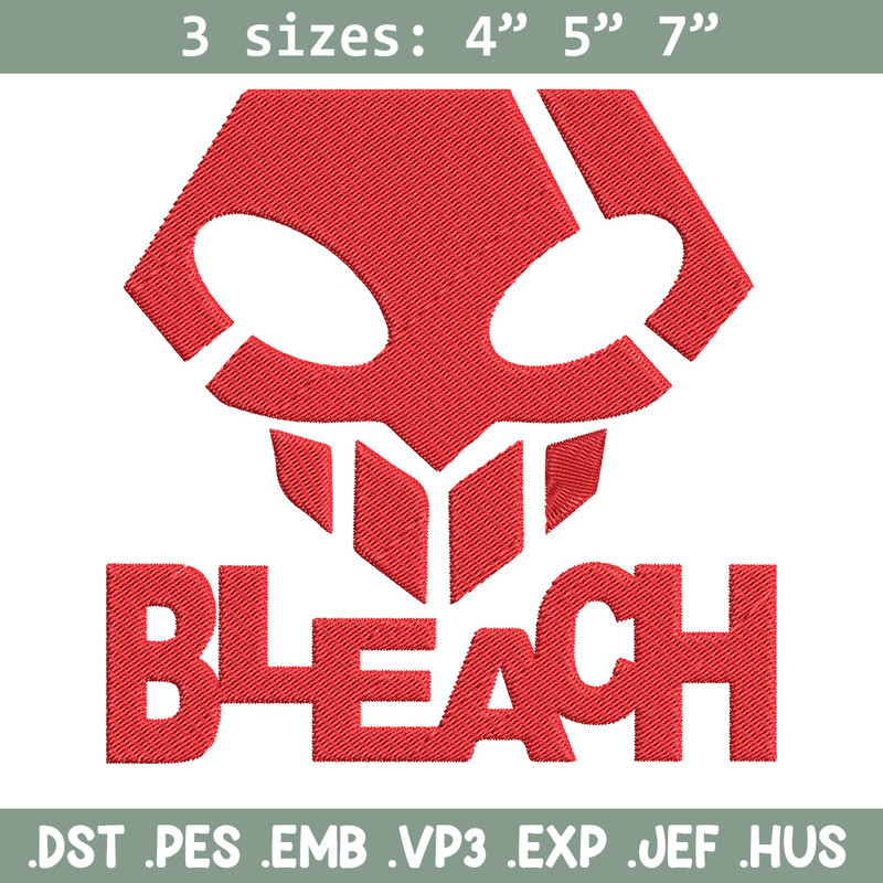 Bleach logo Embroidery Design, Bleach Embroidery, Embroidery File, Anime Embroidery, Anime shirt, Digital download.jpg