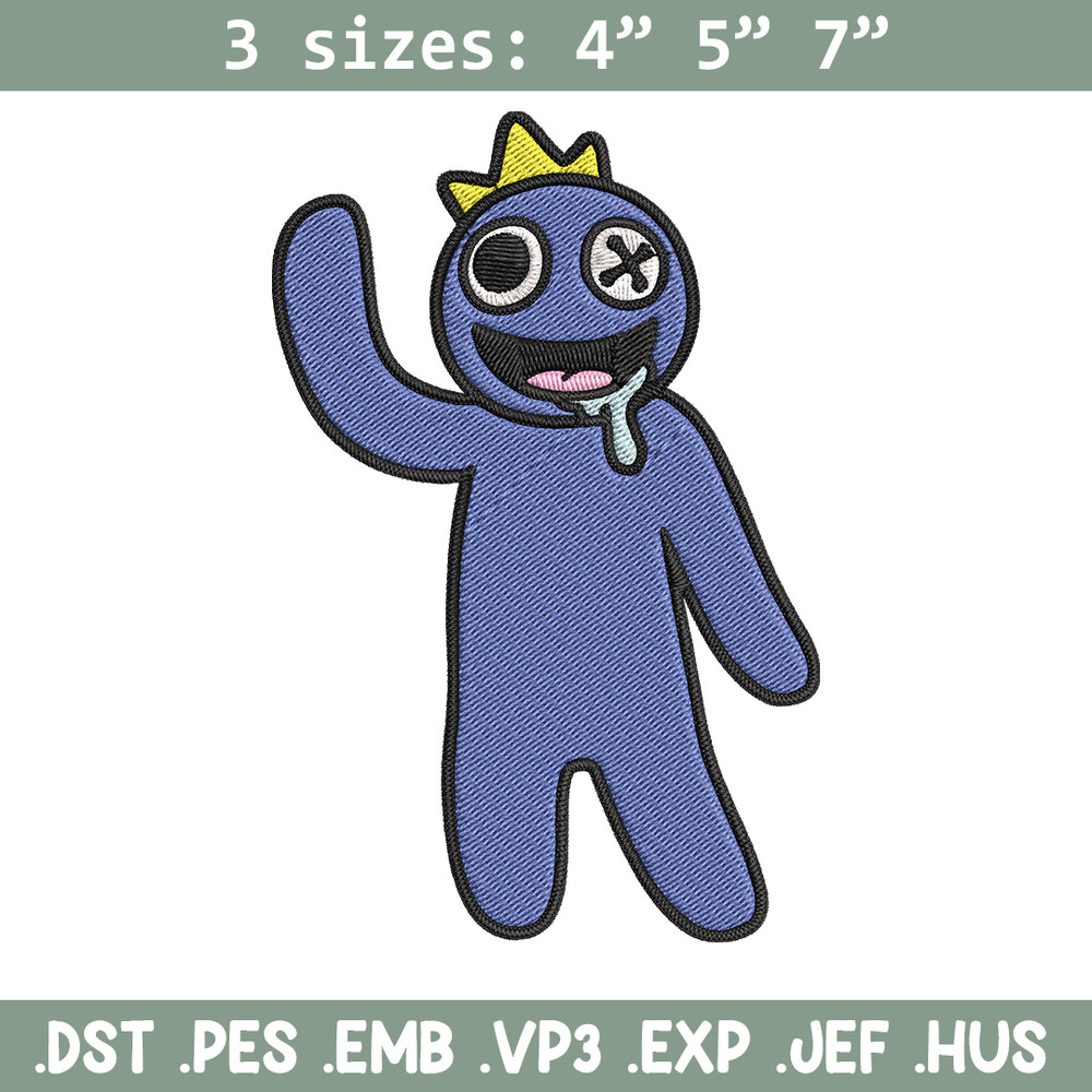 Blue Rainbow Embroidery Design, Rainbow Friends Embroidery, Embroidery File, Anime Embroidery, Digital download..jpg