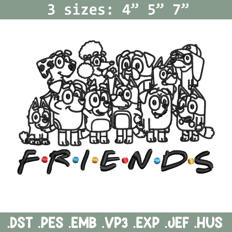 Bluey family Coloring Pages Embroidery, Bluey Embroidery, Embroidery File, cartoon design, logo shirt, Digital download..jpg