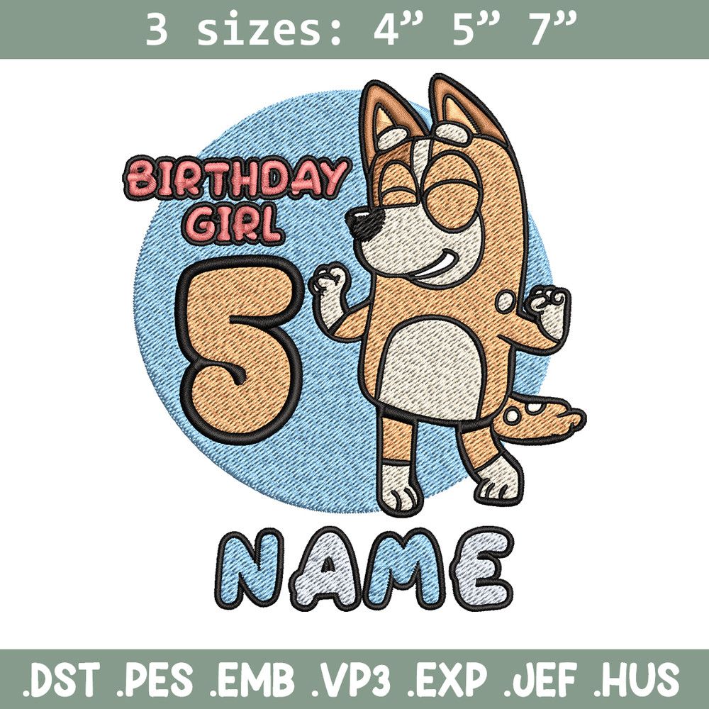 Bluey Mom Birthday Girl Embroidery, Bluey Embroidery, Embroidery File, cartoon shirt, cartoon design, Digital download..jpg