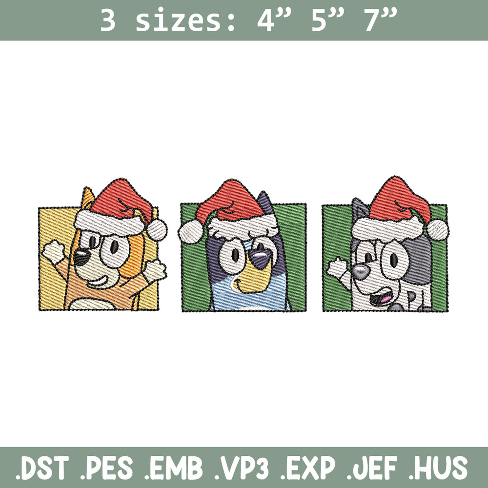 Bluey poster embroidery design, Bluey embroidery, Chrismas design, Embroidery file, Embroidery shirt,Digital download.jpg