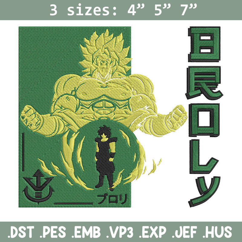 Broly poster Embroidery Design, Dragonball Embroidery, Embroidery File, Anime Embroidery, Anime shirt, Digital download.jpg