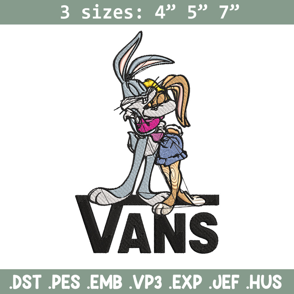 Bugs and Lola Bunny Vans Embroidery design, cartoon Embroidery, cartoon design, Embroidery File, Digital download..jpg
