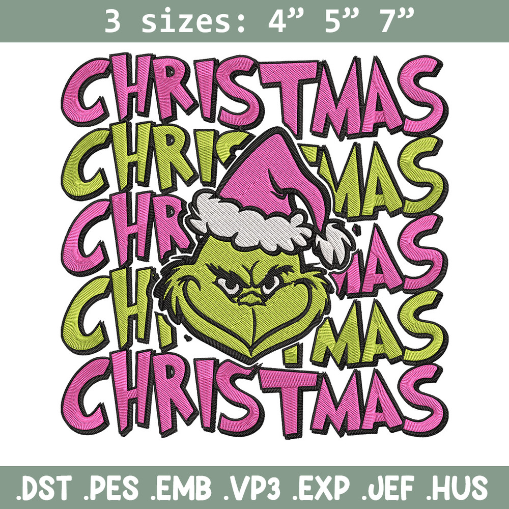 Chrismas Grinch Embroidery Design, Grinch Embroidery, Embroidery File, Chrismas Embroidery, Anime shirt,Digital download.jpg