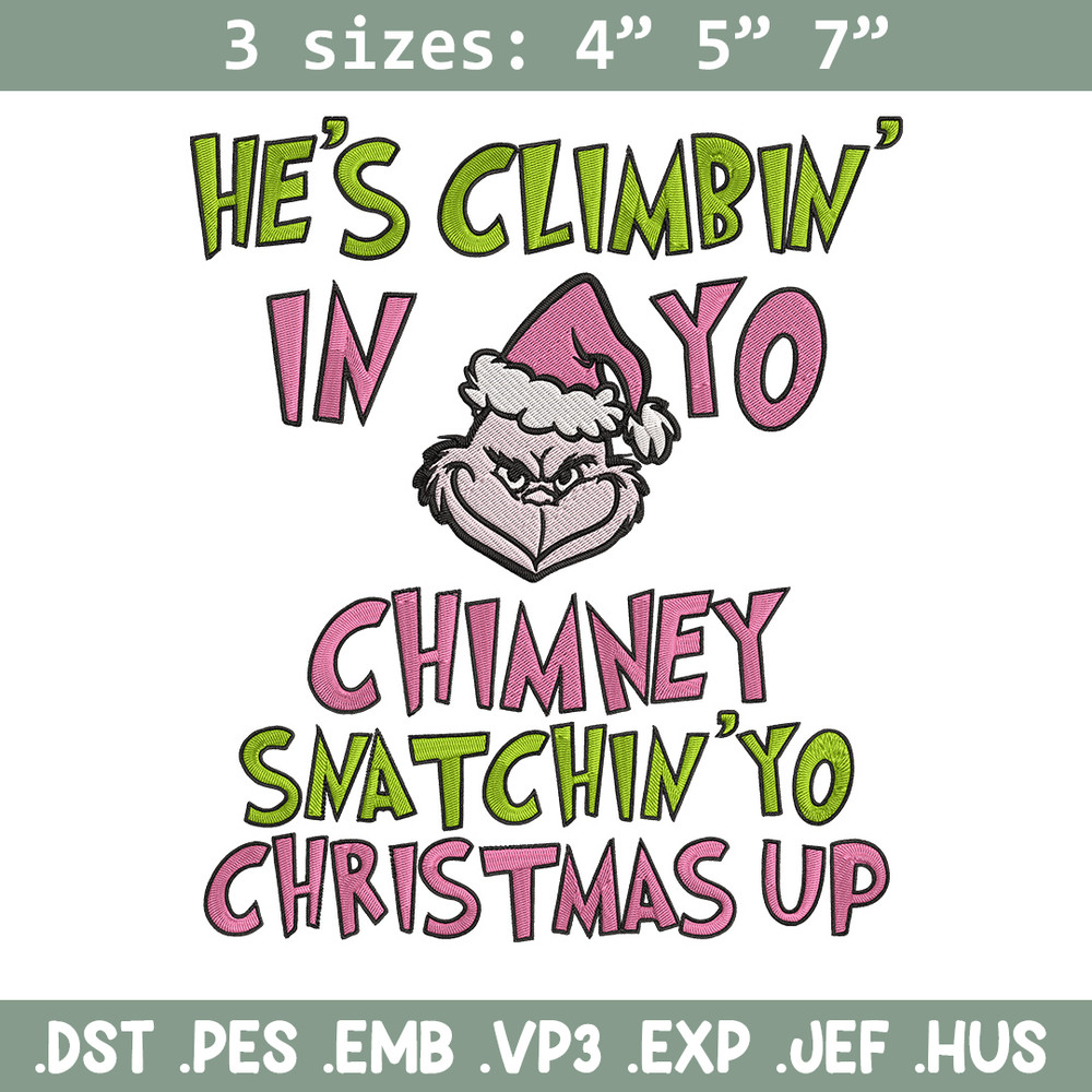 Chrismas up Embroidery Design, Grinch Embroidery, Embroidery File, Chrismas Embroidery, Anime shirt, Digital download.jpg