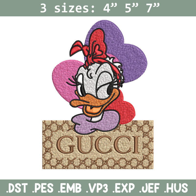 Daisy Donald Duck Gucci Embroidery design, Disney cartoon Embroidery, cartoon design, Embroidery File, Digital download.jpg
