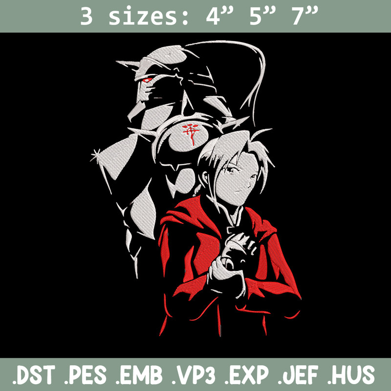 Edward Elric Embroidery Design, Fullmetal Embroidery,Embroidery File,Anime Embroidery, Anime shirt, Digital download..jpg