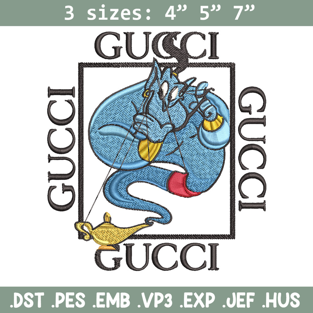 Genie gucci Embroidery design, Genie gucci Embroidery, cartoon design, Embroidery File, gucci logo, Instant download..jpg