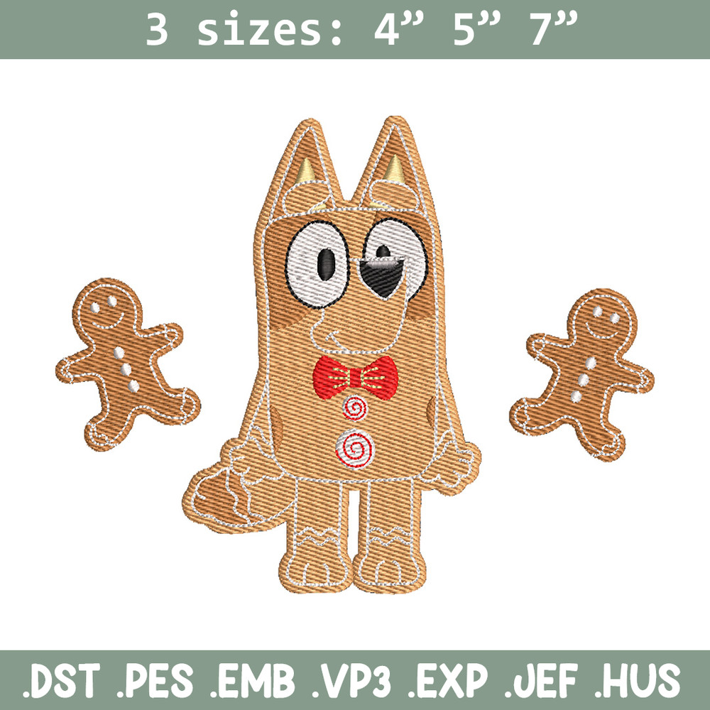 Gingerbread Bluey embroidery design, Bluey embroidery, Chrismas design,Embroidery file,Embroidery shirt,Digital download.jpg