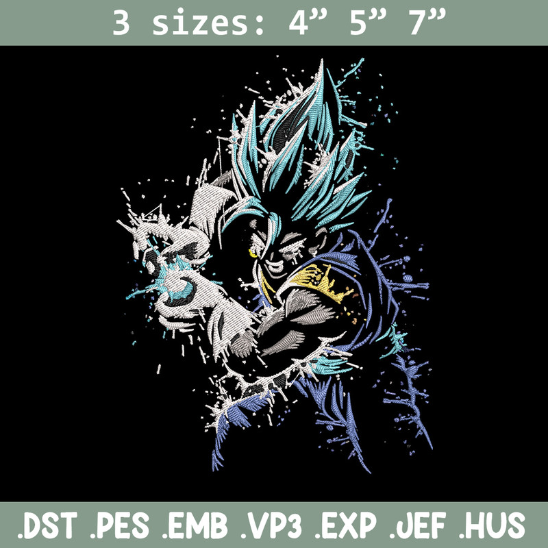 Gogeta Embroidery Design, Dragonball Embroidery, Embroidery File, Anime Embroidery, Anime shirt, Digital download.jpg