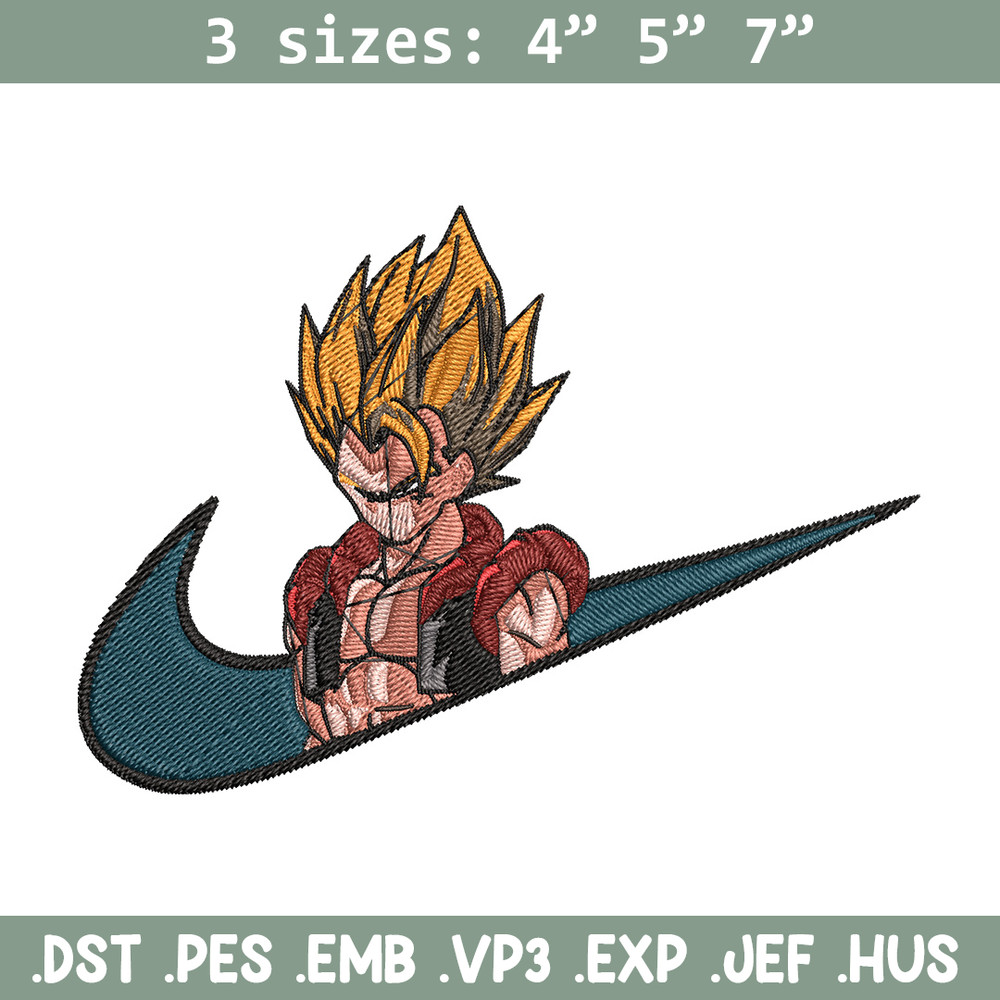 Gogeta x nike Embroidery Design, Dragonball Embroidery, Embroidery File, Nike Embroidery, Anime shirt, Digital download.jpg