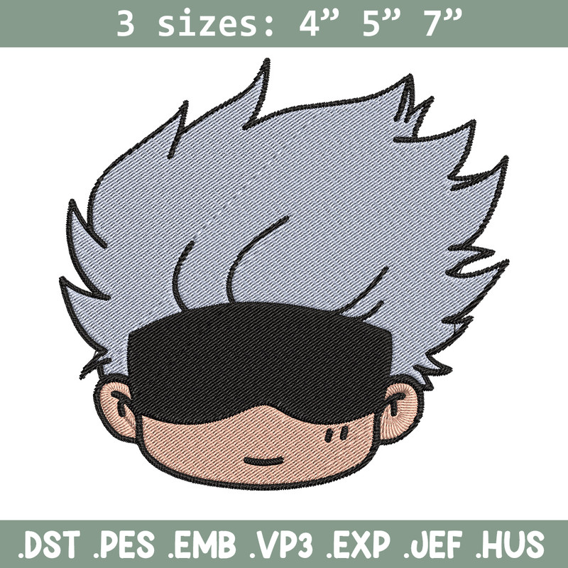 Gojo chibi Embroidery Design, Jujutsu Embroidery, Embroidery File, Anime Embroidery, Anime shirt, Digital download.jpg