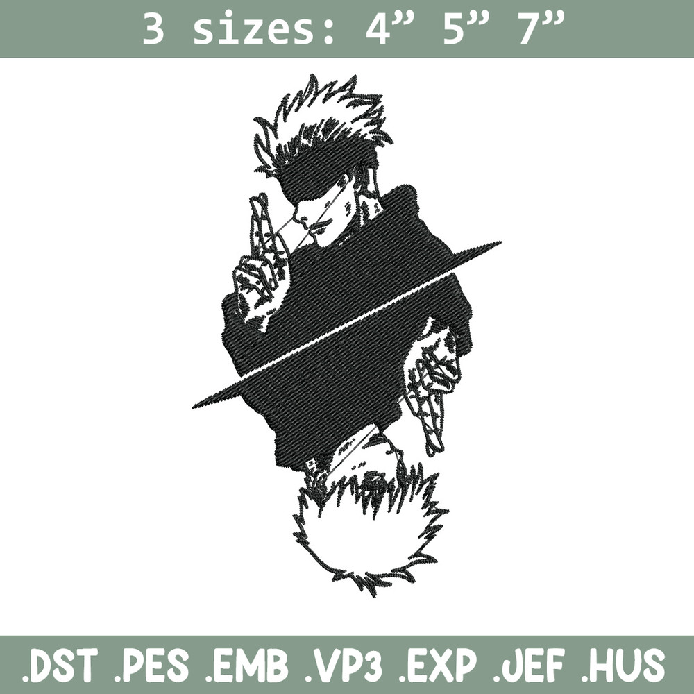 Gojo poster Embroidery Design, Jujutsu Embroidery, Embroidery File, Anime Embroidery, Anime shirt,Digital download.jpg