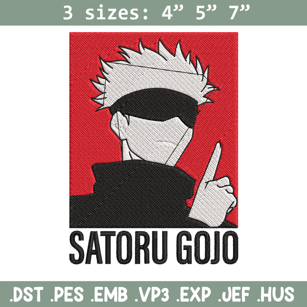 Gojo poster Embroidery Design, Jujutsu Embroidery, Embroidery File, Anime Embroidery,Anime shirt, Digital download.jpg