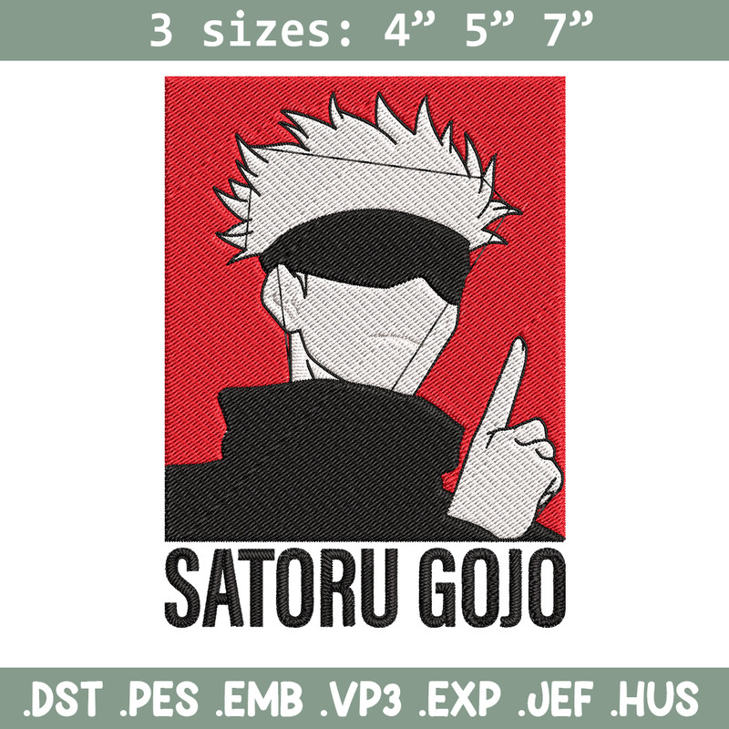 Gojo poster Embroidery Design, Jujutsu Embroidery, Embroidery File, Anime Embroidery,Anime shirt, Digital download.jpg