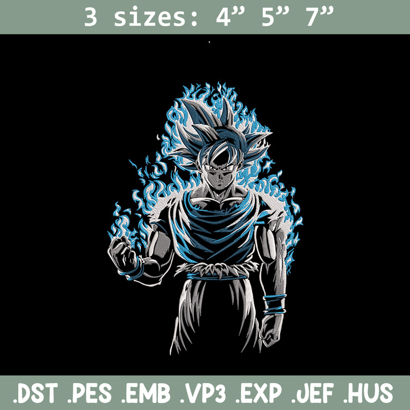 Goku ultra Embroidery Design, Dragonball Embroidery, Embroidery File, Anime Embroidery, Anime shirt, Digital download.jpg