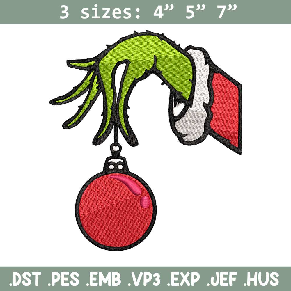Grinch Hand Stock Illustrations Embroidery design, Grinch Embroidery, Embroidery File, Grinch design, Instant download..jpg